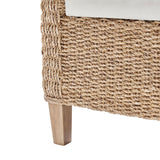 Candela Rattan Bench with Storage and Cream Cushion