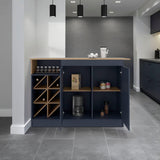 TUHOME Lugano Kitchen Island with Spacious Countertop, Open Shelves and Side Bottle Compartments, Multi-Use Storage and Prep Station for Modern Kitchens, Functional Organization for Cooking Essentials and Everyday Home Use