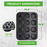 12 Cup Muffin Pan - Deluxe Nonstick Gray Coating Inside & Outside, Compatible With Model: Ncbs10S (Gray)