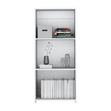 TUHOME Note 47" Tall Modern Ladder Bookcase with Three Open Tier Shelves, Slanted Vertical Design, Space-Saving Freestanding Organizer for Living Room, Bedroom or Home Office Storage, Contemporary Display and Organization Solution
