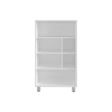 TUHOME Bellagio 40" Tall Four-Tier Base Cabinet with Six Open Cubbies, Modern Storage Unit for Home or Office Organization, Freestanding Organizer for Books, Décor, Supplies and Everyday Essentials with Contemporary Design