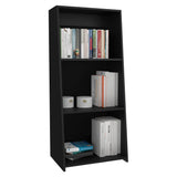 TUHOME Note 47" Tall Modern Ladder Bookcase with Three Open Tier Shelves, Slanted Vertical Design, Space-Saving Freestanding Organizer for Living Room, Bedroom or Home Office Storage, Contemporary Display and Organization Solution
