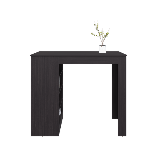 Greer Counter Table with 4 Storage Shelves, Compact Home Bar for Dining Room or Kitchen, Space-Saving Modern Design with Vertical Shelving for Bottles and Glassware Storage, Stylish Entertaining Furniture