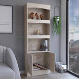 Tuhome Simma Bookcase with Metal Hardware, Three Spacious Shelves, Double Door Cabinet, Modern Storage Solution for Living Room, Office, or Bedroom