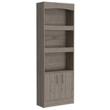 Tuhome Simma Bookcase with Metal Hardware, Three Spacious Shelves, Double Door Cabinet, Modern Storage Solution for Living Room, Office, or Bedroom