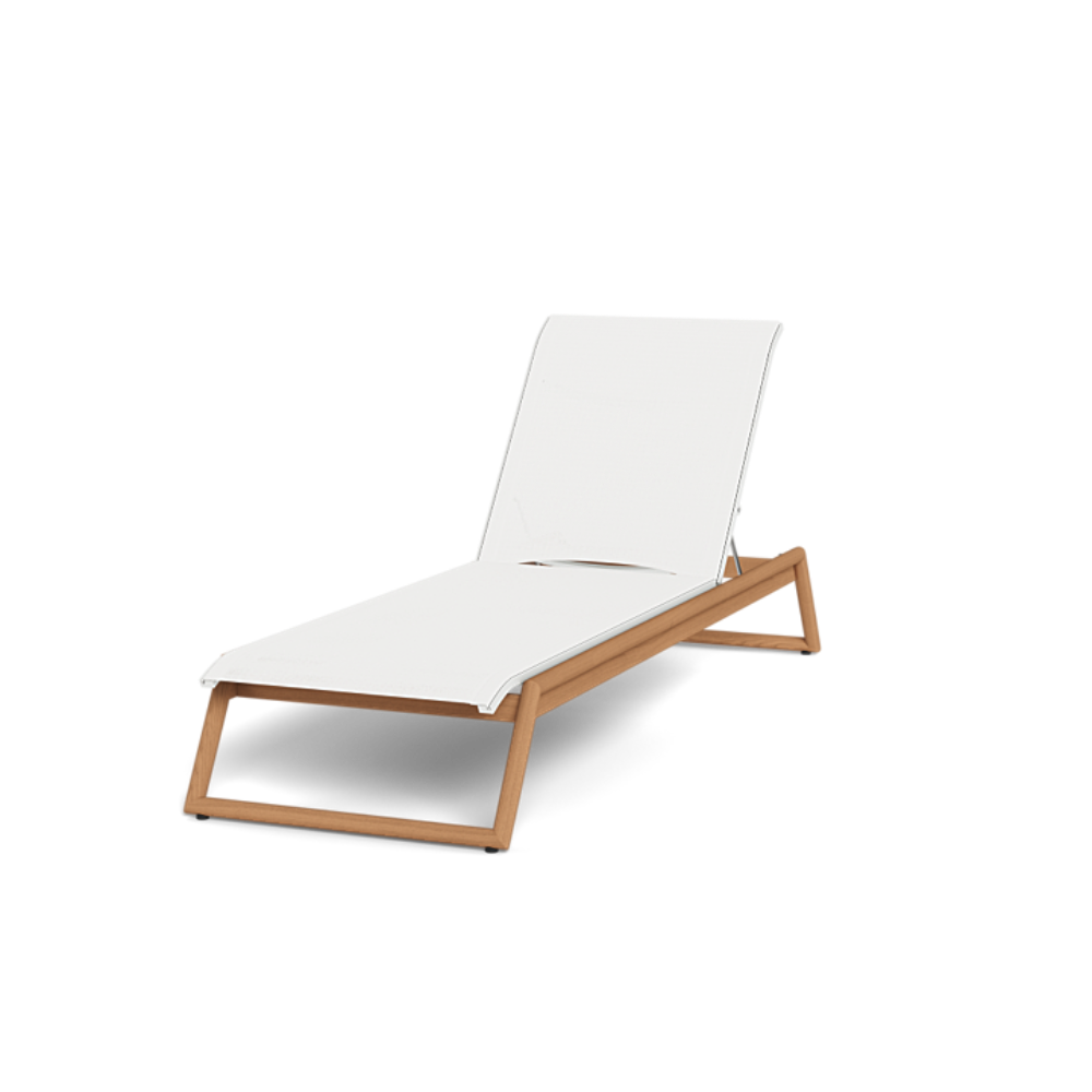 Shop Harbour Breeze Xl Teak Stacking Sun Lounge (Teak Natural / Batyline White)