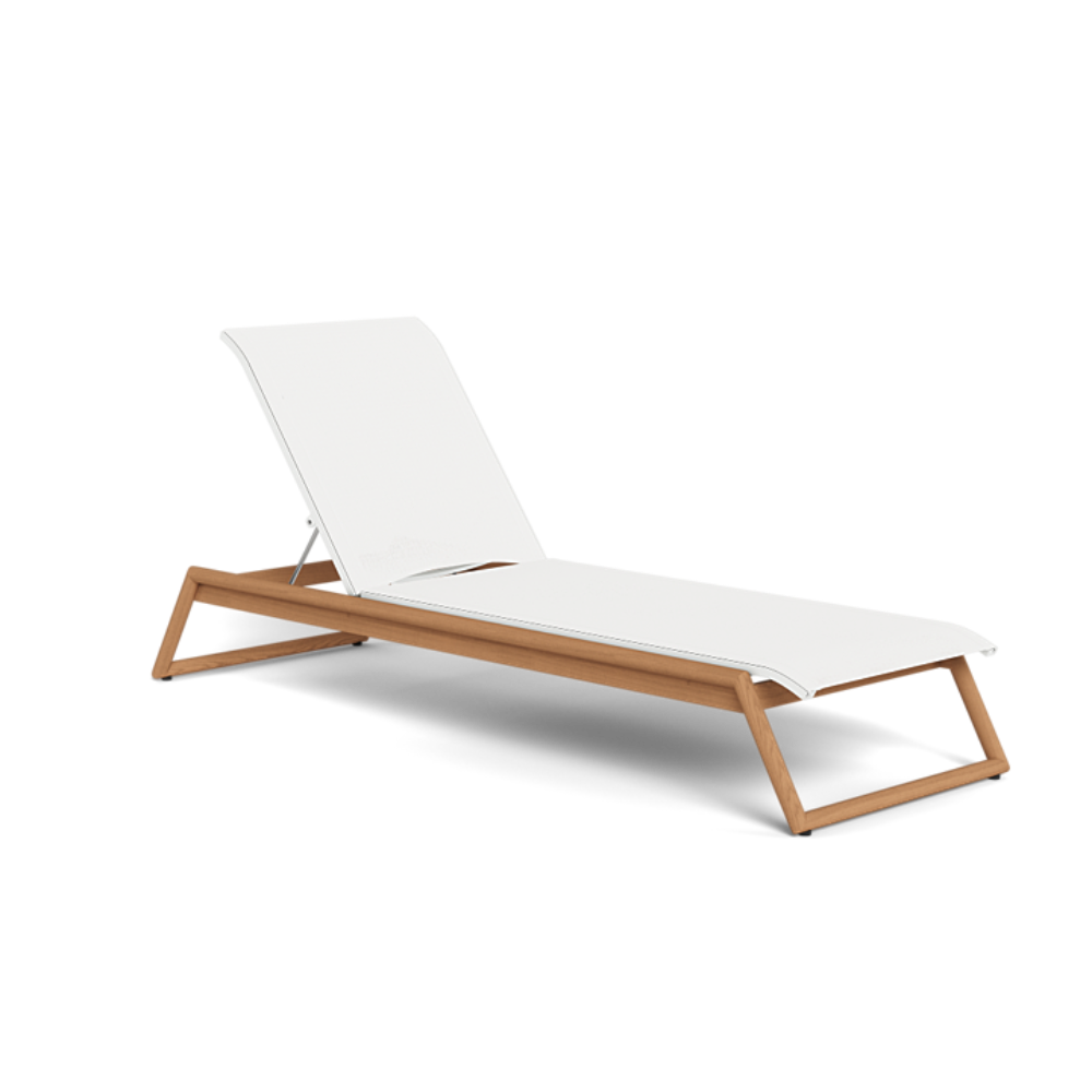 Shop Harbour Breeze Xl Teak Stacking Sun Lounge (Teak Natural / Batyline White)