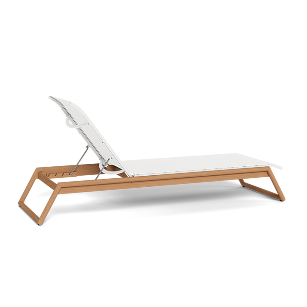 Shop Harbour Breeze Xl Teak Stacking Sun Lounge (Teak Natural / Batyline White)