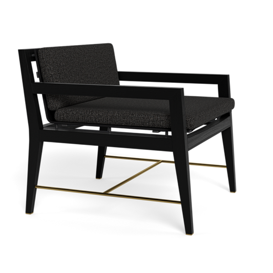 Shop Harbour Byron Lounge Chair (Teak Charcoal / Cast Slate / Batyline Black)