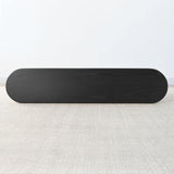 Baguette 70" Oval Black Solid Wood Console Table