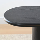 Baguette 70" Oval Black Solid Wood Console Table