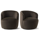 Bella Modern Small Velvet Swivel Barrel Chair (1-Piece)