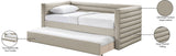 Beverly Twin Daybed with Trundle - Contemporary Design, Soft Vegan Leather, Space-Saving & Stylish