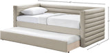 Beverly Twin Daybed with Trundle - Contemporary Design, Soft Vegan Leather, Space-Saving & Stylish