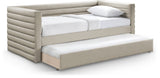 Beverly Twin Daybed with Trundle - Contemporary Design, Soft Vegan Leather, Space-Saving & Stylish