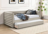 Beverly Twin Daybed with Trundle - Contemporary Design, Soft Vegan Leather, Space-Saving & Stylish