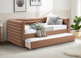 Beverly Twin Daybed with Trundle - Contemporary Design, Soft Vegan Leather, Space-Saving & Stylish