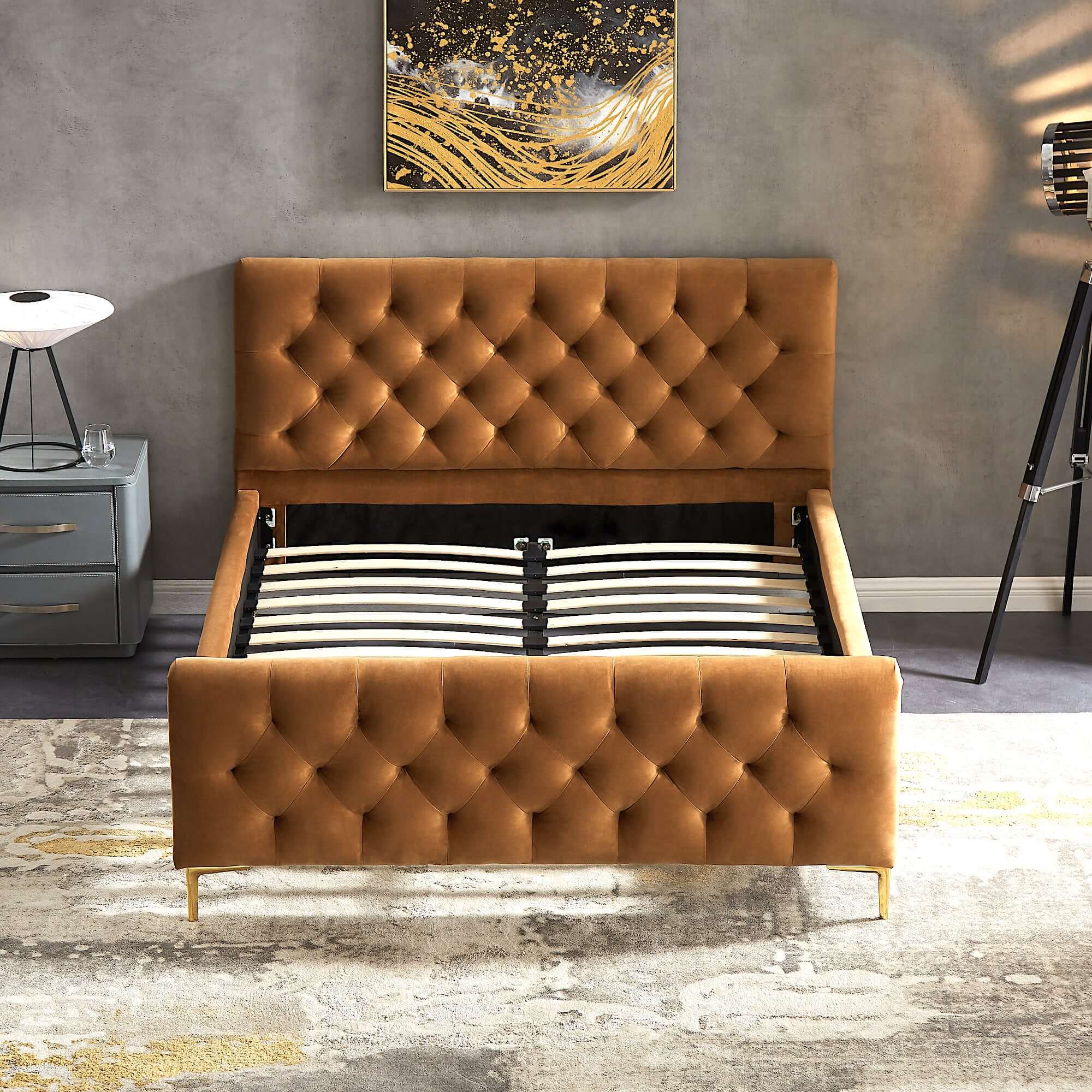 Bailey Velvet Upholstered Platform Bed