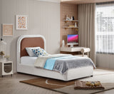 Blake Contemporary Bed with Cream Linen Fabric and Soft Padded Headboard for Modern Bedrooms
