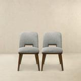 Blaken Light Grey Fabric Dining Chair (Set Of 2)