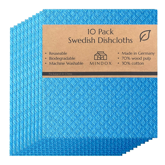 COOKSY Swedish Dishcloths - Set of 10, Blue