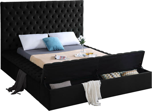 Bliss Contemporary Bed with Deep Tufting, Elegant Upholstery, and Versatile Storage Solutions