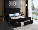 Bliss Contemporary Bed with Deep Tufting, Elegant Upholstery, and Versatile Storage Solutions