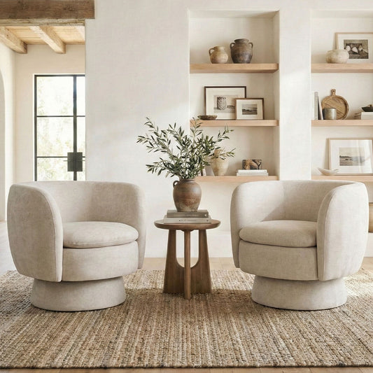Bloom Upholstered Swivel Barrel Accent Chair (1-Piece)
