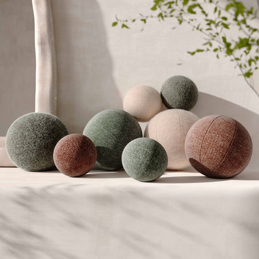 Boba Long Mohair Ball Throw Pillow (9"-14")