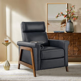 Bona Genuine Leather Power Recliner with Solid Wood Frame