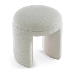 Bowen Faux Shearling Teddy Fabric Ottoman / Stool