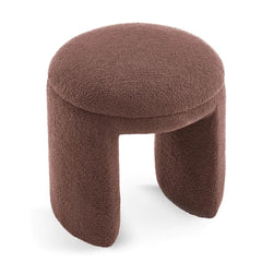 Bowen Faux Shearling Teddy Fabric Ottoman / Stool