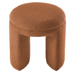 Bowen Faux Shearling Teddy Fabric Ottoman / Stool