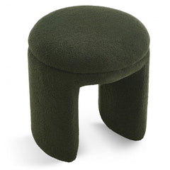 Bowen Faux Shearling Teddy Fabric Ottoman / Stool