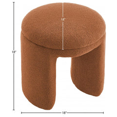 Bowen Faux Shearling Teddy Fabric Ottoman / Stool