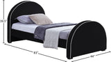 Brody Contemporary Velvet Bed with Cream Piping and Espresso Wood Legs for a Cozy Bedroom Retreat