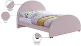 Brody Contemporary Velvet Bed with Cream Piping and Espresso Wood Legs for a Cozy Bedroom Retreat