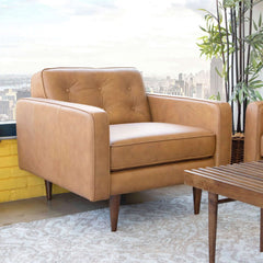 Giselle Leather Lounge Chair (Tan)