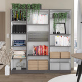 Ocala 3 Piece Living Room Set with Home Bookcase, Home 4 Shelves Bookcase & Home Xs Bookcase, Matt Gray / White, Modern Storage Solutions for Living Room, Office, and Bedroom