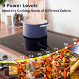 CIARRA 30 Inch Built-in Induction Cooktop 4 Burners 8200W with Booster CABIH304B-OW