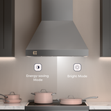 CIARRA Professional Series 30 inch 304 Stainless Steel 950 CFM Wall Mount Range Hood with 4-Speed Levels and Smart Control | CAS30313A-OW
