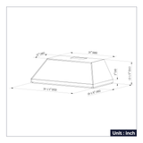 CIARRA Professional Series 34 inch Built-In Range Hood Insert with 4-Speed Levels and Smart Control | CAS34927A-OW