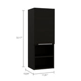 TUHOME Nashua 2-Piece Bathroom Set with Tall Storage Cabinet and Wall-Mounted Cabinet, Modern Bathroom Storage Solution, 62.2"H x 20.1"W x 8.5"D, Black