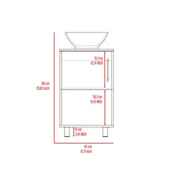 Rumford 2 Piece Bathroom Set, Linen Cabinet + Bathroom Vanity, White