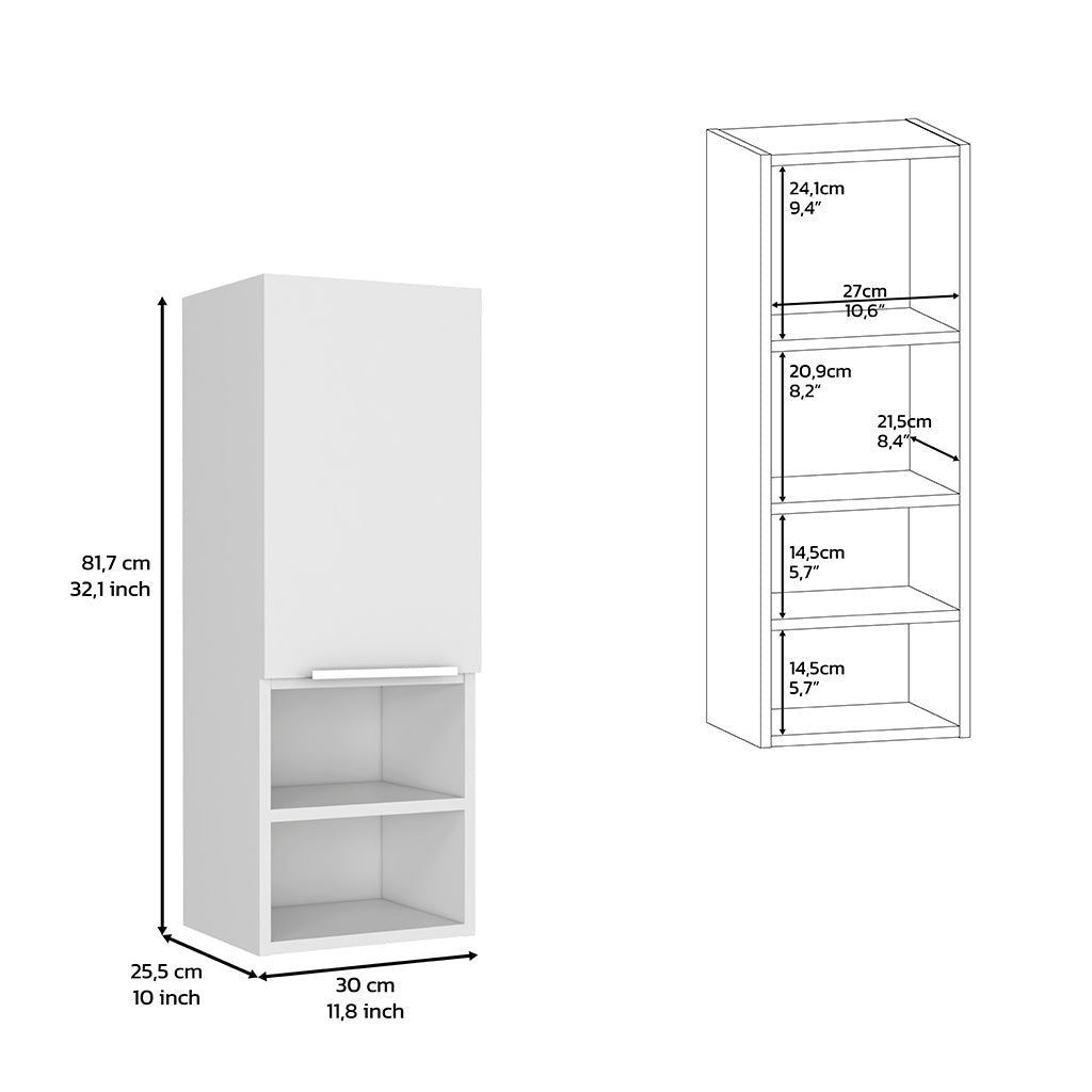 DEPOT E-SHOP Oregon 2 Piece Bathroom Set, Linen Cabinet + Medicine Cabinet , White