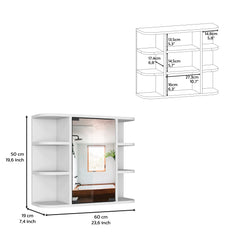 Hampton 2 Piece Bathroom Set, Over The Toilet Cabinet + Medicine Cabinet , White