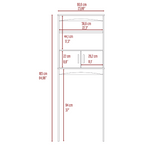 TUHOME Oakland 2-Piece Bathroom Set with Tall Storage Cabinet and Multi-Shelf Organizer, Modern Space-Saving Bathroom Furniture for Toiletries, Towels and Essentials, 67.79"H x 14.37"W x 16.04"D, White