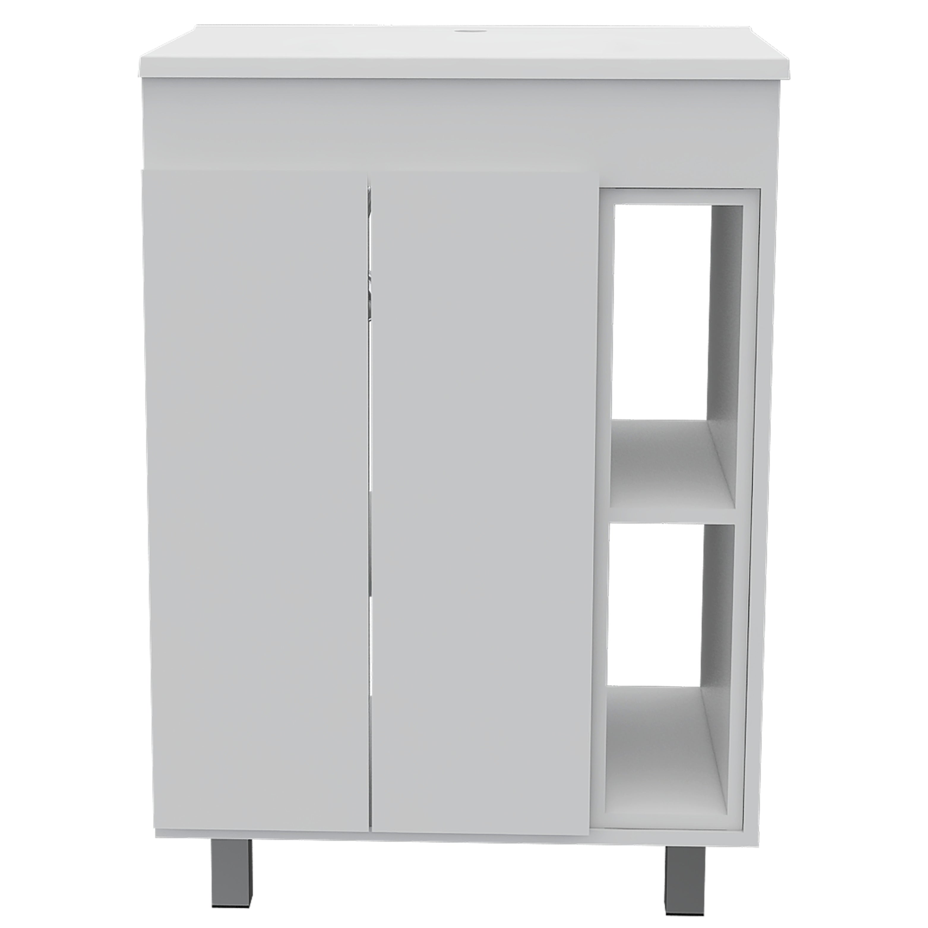 Montana 2 Piece Bathroom Set, Bathroom Vanity + Linen Cabinet , White