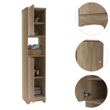 TUHOME Labelle 2-Piece Bathroom Set with Tall Cabinet and Multi-Shelf Organizer, Modern Space-Saving Bathroom Storage for Towels, Toiletries and Essentials, 67.79"H x 14.37"W x 16.04"D, Pine/Light Oak