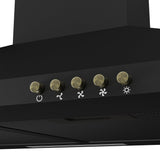 CIARRA 60cm Wall Mount Cooker Hood in Black CBCB6201-B